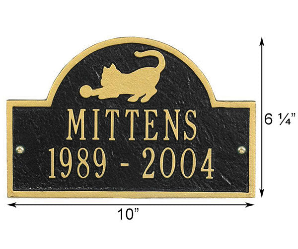 Whitehall Pet Cat Mini Arch Memorial Wall Plaque, 2 Line