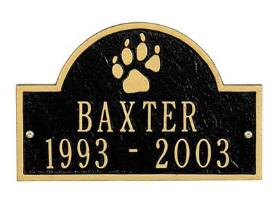 Whitehall Pet Paw Mini Arch Memorial Wall Plaque, 2 Line