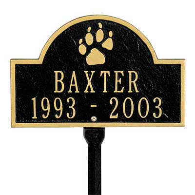 Whitehall Pet Paw Mini Arch Memorial Marker, 2 Line