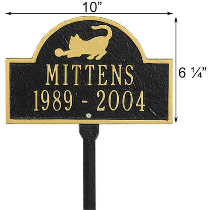 Whitehall Pet Cat Mini Arch Memorial Marker, 2 Line