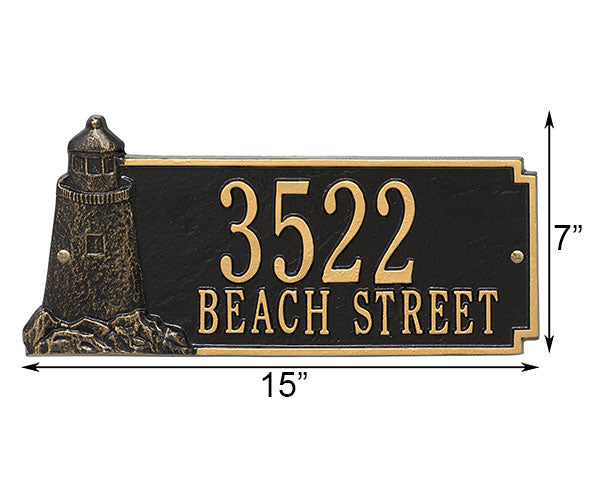 Whitehall Lighthouse Rectangular Wall Plaque, Standard, 2 Ln