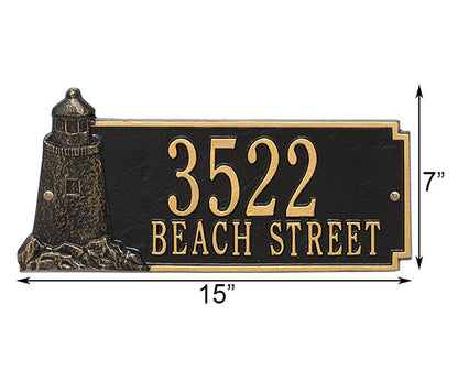 Whitehall Lighthouse Rectangular Wall Plaque, Standard, 2 Ln